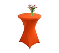 Highdi Funda elástica para Mesa Alta de Cocktail, Mantel Ajustable para Mesa de Catering, Decoración de Mesa para Boda, Fiestas, presentaciones, Cumpleaños (Naranja,60x110cm)