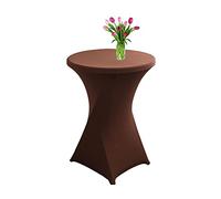 Highdi Funda elástica para Mesa Alta de Cocktail, Mantel Ajustable para Mesa de Catering, Decoración de Mesa para Boda, Fiestas, presentaciones, Cumpleaños (marrón,80x110cm)