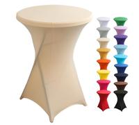 Highdi Funda elástica para Mesa Alta de Cocktail, Mantel Ajustable para Mesa de Catering, Decoración de Mesa para Boda, Fiestas, presentaciones, Cumpleaños (Oro,60x110cm)