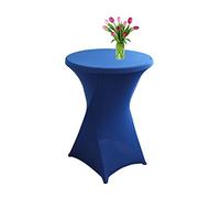 Highdi Funda elástica para Mesa Alta de Cocktail, Mantel Ajustable para Mesa de Catering, Decoración de Mesa para Boda, Fiestas, presentaciones, Cumpleaños (Azul Real,80x110cm)