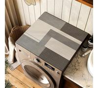 Highdi Funda Lavadora, Cubre Lavadora Abstracto Moderno, Funda para Lavadora Antideslizante, Funda Lavadora De Tambor, Suave Recortable, Universal, para Lavadora, Cocina (50x60cm,Gris)