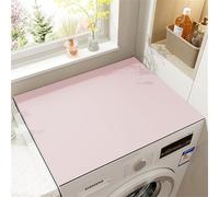 Highdi Funda Lavadora, Cubre Lavadora Moda Color Sólido, Funda para Lavadora Antideslizante, Funda Lavadora De Tambor, Suave Recortable, Universal, para Lavadora, Cocina (Rosa,50x50cm)