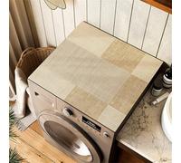Highdi Funda Lavadora, Cubre LavadoraDiseño Moderno, Funda para Lavadora Antideslizante, Funda Lavadora De Tambor, Suave Recortable, Universal, para Lavadora, Cocina (Marrón,60x60cm)