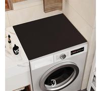 Highdi Funda Lavadora, Monocroma Cubre Lavadora, Funda para Lavadora Antideslizante, Funda Lavadora De Tambor, Suave Recortable, Universal, para Lavadora, FrigoríFico, Cocina (Negro,50x50cm)