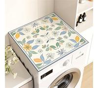 Highdi Funda Lavadora, Universal Floral Cubre Lavadora, Funda para Lavadora Antideslizante, Funda Lavadora De Tambor, Suave Recortable, Universal, para Lavadora, Cocina (Hojas Verdes,30x40cm)