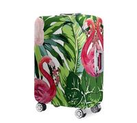 Highdi Funda Maleta, 3D Serie Tema de Flamenco Funda para Maletas 18-32 Pulgadas, Cubierta de Equipaje con Cremallera Anti-Polvo, Protector Antirayaduras Lavable (Verde,S(18-21pulgadas))