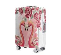 Highdi Funda Maleta, 3D Serie Tema de Flamenco Funda para Maletas 18-32 Pulgadas, Cubierta de Equipaje con Cremallera Anti-Polvo, Protector Antirayaduras Lavable (Rosa,L(25-28pulgadas))