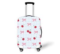 Highdi Funda Maleta, Estampado de Cereza Roja Funda para Maletas, Cubierta de Equipaje con Cremallera Anti-Polvo, Protector Antirayaduras Lavable para 18 a 32 Pulgadas (Azul,L(25-28pulgadas))