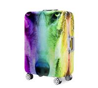 Highdi Funda Maleta, Funda para Maletas 18-32 Pulgadas, Cubierta de Equipaje con Cremallera Anti-Polvo, 3D Patrón de Lobo Protector Antirayaduras Lavable (Colorido,L(25-28pulgadas))