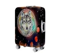 Highdi Funda Maleta, Funda para Maletas 18-32 Pulgadas, Cubierta de Equipaje con Cremallera Anti-Polvo, 3D Patrón de Lobo Protector Antirayaduras Lavable (Negro 1,M(22-24pulgadas))