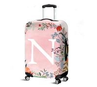Highdi Funda Maleta, Letras Rosas Funda para Maletas, Cubierta de Equipaje con Cremallera Anti-Polvo, Protector Antirayaduras Lavable para 18 a 32 Pulgadas (Imprimir N,M(22-24pulgadas))