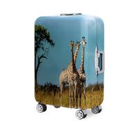 Highdi Funda Maleta, Tema de Jirafa Funda para Maletas 18-32 Pulgadas, Cubierta de Equipaje con Cremallera Anti-Polvo, Protector Antirayaduras Lavable (Azul,S(18-21pulgadas))