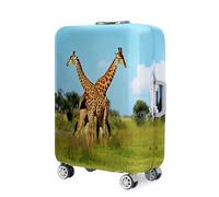 Highdi Funda Maleta, Tema de Jirafa Funda para Maletas 18-32 Pulgadas, Cubierta de Equipaje con Cremallera Anti-Polvo, Protector Antirayaduras Lavable (Prairie,S(18-21pulgadas))