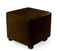 Highdi Funda Otomana Cuadrada de Terciopelo Suave, Funda de Reposapiés de Sofá, Funda de Taburete Elástica Funda Puff con Fondo Elástico, (Marrón,45x45x45cm)