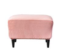 Highdi Funda Otomana Rectangular, Color sólido Terciopelo Funda de Reposapiés de Sofá, Funda para Taburete Extraíble Lavable Protector de Puff con Parte Inferior Elástica (Rosa)
