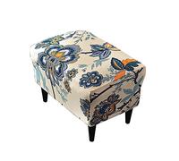 Highdi Funda otomana rectangular de poliéster y elastano, funda protectora elástica para reposapiés, funda protectora de taburete con parte inferior elástica, a prueba de polvo, extraíbles y lavables