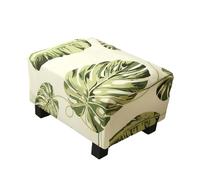Highdi Funda Otomana Rectangular, Funda de Reposapiés de Sofá, Funda para Taburete Elástica Extraíble Estampada Moderno Protector de Puff con Parte Inferior Elástica (Hoja de Tortuga)