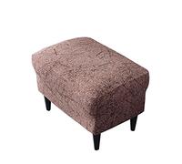 Highdi Funda Otomana Rectangular, Funda de Reposapiés de Sofá, Funda para Taburete Elástica Extraíble Estampada Moderno Protector de Puff con Parte Inferior Elástica (Rojo Helado)