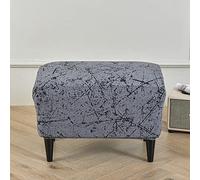 Highdi Funda Otomana Rectangular, Funda de Reposapiés de Sofá, Funda para Taburete Elástica Extraíble Moderno Protector de Puff con Parte Inferior Elástica (Antracita,1 Pieza)