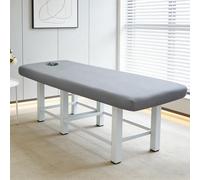 Highdi Funda para Camilla de Masaje con Agujero, Suave Elástica Reutilizable Sábana Bajera para SPA Mesa de Masaje Salón de Belleza, 185x70cm -Gris Oscuro