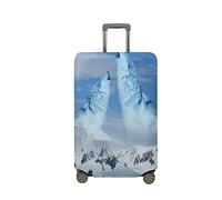 Highdi Funda para Maletas, 3D Lobo Impresión Funda Maleta 18-32 Pulgadas, Anti-Polvo Cubierta de Equipaje, Lavable Anti-Rasguños Funda Protectora Maletas (Lobo montaña Nevada,M)