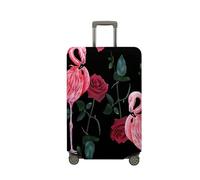 Highdi Funda para Maletas, Flamenco Nórdico Funda Maleta 18-32 Pulgadas, Anti-Polvo Cubierta de Equipaje, Lavable Anti-Rasguños Funda Protectora Maletas (Negro,S(18-21pulgadas))