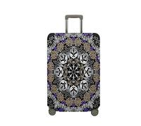 Highdi Funda para Maletas, Serie Mandalas Funda Maleta 18-32 Pulgadas, Anti-Polvo Cubierta de Equipaje, Lavable Anti-Rasguños Funda Protectora Maletas (Negro,S(18-21pulgadas))