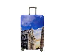 Highdi Funda para Maletas, Vista de la Ciudad Funda Maleta 18-32 Pulgadas, Anti-Polvo Cubierta de Equipaje, Lavable Anti-Rasguños Funda Protectora Maletas (Torre Inclinada de Pisa,L(25-28pulgadas))