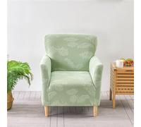 Highdi Funda para Sillón Individual Elástica 1 Plaza Jacquard Hoja Impresión Funda para Sofá Cubierta Suave para Sillón Chesterfield Lavable Antideslizante, para Casa, Club, Hotel (Verde)