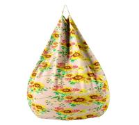 Highdi Funda Puff Pera sin Relleno Bolsa de Frijoles, Adultos Niños Sofá Perezoso Bean Bag Cojín Puff Pera, Puff Cubierta para Cubierta de Sillón Interior -Hoja Girasol (Floral,100x120cm)
