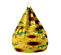 Highdi Funda Puff Pera sin Relleno Bolsa de Frijoles, Adultos Niños Sofá Perezoso Bean Bag Cojín Puff Pera, Puff Cubierta para Cubierta de Sillón Interior -Hoja Girasol (Verano,70x80cm)