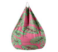 Highdi Funda Puff Pera sin Relleno Bolsa de Frijoles, Adultos Niños Sofá Perezoso Bean Bag Cojín Puff Pera, Puff Cubierta Cubierta de Sillón Exterior Interior -Natural Hoja (Rosa Rojo,130x150cm)