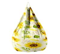 Highdi Funda Puff Pera sin Relleno Bolsa de Frijoles, Adultos Niños Sofá Perezoso Bean Bag Cojín Puff Pera, Puff Cubierta para Cubierta de Sillón Interior -Hoja Girasol (Amarillo,100x120cm)