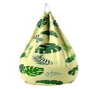 Highdi Funda Puff Pera sin Relleno Bolsa de Frijoles, Adultos Niños Sofá Perezoso Bean Bag Cojín Puff Pera, Puff Cubierta Cubierta de Sillón Exterior Interior -Natural Hoja (Beige,80x90cm)
