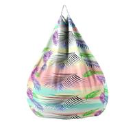 Highdi Funda Puff Pera sin Relleno Bolsa de Frijoles, Adultos Niños Sofá Perezoso Bean Bag Cojín Puff Pera, Puff Cubierta Cubierta de Sillón Exterior Interior -Natural Hoja (Morado,70x80cm)