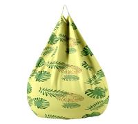 Highdi Funda Puff Pera sin Relleno Bolsa de Frijoles, Adultos Niños Sofá Perezoso Bean Bag Cojín Puff Pera, Puff Cubierta Cubierta de Sillón Exterior Interior -Natural Hoja (Planta,90x110cm)