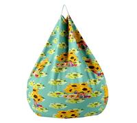 Highdi Funda Puff Pera sin Relleno Bolsa de Frijoles, Adultos Niños Sofá Perezoso Bean Bag Cojín Puff Pera, Puff Cubierta para Cubierta de Sillón Interior -Hoja Girasol (Verde Lago,70x80cm)