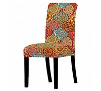 Highdi Fundas para Sillas de Comedor,Funda Protectoras para Sillas Ajustables Elasticas Extraíbles Lavables Cubierta de Silla para Banquete Boda Bar Cocinas y Hogar (Colección Mandala,4 Piezas)