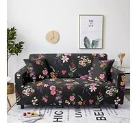 Highdi Fundas para Sofá, Funda de Sofá 3D Elástica para Sofá de 1/2/3/4 Plazas, Universal Hojas Minimalistas Funda Cubre Sofas Ajustables Protector Cubierta de Muebles (Margarita,3 plazas)