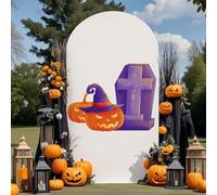 Highdi Halloween Cubierta de Telón de Fondo de Arco, Cubierta de Fondo de Arco Elastano Elástico para Tema de Halloween, Fiestas, Accesorios de Fotos (120x50-3.9x1.6FT,Castillo Negro 11)