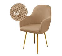 Highdi Impermeable Cubiertas de Sillas para Comedor Jacquard Fundas para Sillas Comedor con Brazos Escandinavo Butacas Sillón Fundas Sillas Oficina Cocina Chair Covers (Caqui,1 Pieza)