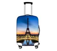 Highdi Impresión de Ciudad 3D Funda para Maletas, Funda Maleta 18-32 Pulgadas, Anti-Polvo Cubierta de Equipaje, Lavable Anti-Rasguños Funda Protectora Maletas (Torre Eiffel,S)