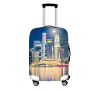 Highdi Impresión de Ciudad 3D Funda para Maletas, Funda Maleta 18-32 Pulgadas, Anti-Polvo Cubierta de Equipaje, Lavable Anti-Rasguños Funda Protectora Maletas (Noche,M)