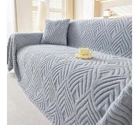Highdi Invierno Funda de Sofá, Manta Cubre Sofa Multiusos para 1 2 3 4 Plazas, Universal Calor Felpa Mantas Foulard Cómoda Cubrecama Protector Sofa (180x90cm,Gris Claro)