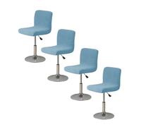 Highdi Jacquard Fundas Elásticas para Taburete de Bar Pack 1/2/4/6 Funda para Silla con Respaldo, Fundas para Sillas de Comedor Elástica para Taburetes Altos (Azul Turquesa,4 Piezas)