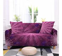 Highdi Mandala Impresión Funda de Sofá Elástica, Universal Bohemia Fundas para Sofá de 1/2/3/4 Plazas, Funda Cubre Sofas Ajustables Protector Cubierta de Muebles (Mandala Morado,2 plazas)