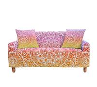 Highdi Mandala Impresión Fundas para Sofá, Bohemia Funda de Sofá Elástica para Sofá de 1/2/3/4 Plazas, Universal Funda Cubre Sofas Ajustables Protector Cubierta de Muebles (Degradado,3 plazas)