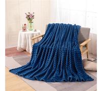 Highdi Manta de Franela para Sofá Extra Suave, Invierno Manta Polar Cálida Mullida Super Caliente Manta Cama para Mascotas Adulto y Niño Sala de Estar (200x230CM,Azul Oscuro)
