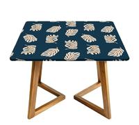 Highdi Mantel Cuadrado Impermeable, Mantel de Tela Oxford Antimanchas Protector Mesa con Borde Elástico, Patrón de Hojas Cubre Encimera para Cocina, Comedor (Gris Oscuro,90x90cm)