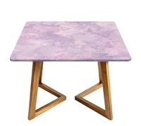 Highdi Mantel Cuadrado Impermeable, Mantel de Tela Oxford Antimanchas Protector Mesa con Borde Elástico, Patrón de Mármol Cubre Encimera para Cocina, Comedor (Rosa,150x150cm)